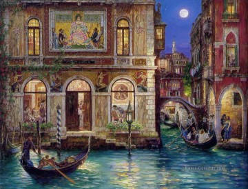 Erinnerungen an Venedig Kanal Stadtbild moderne Stadtszenen Ölgemälde